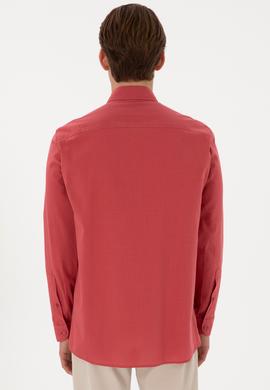 Erkek Vişne Uzun Kollu Basic Gömlek - 50298000078