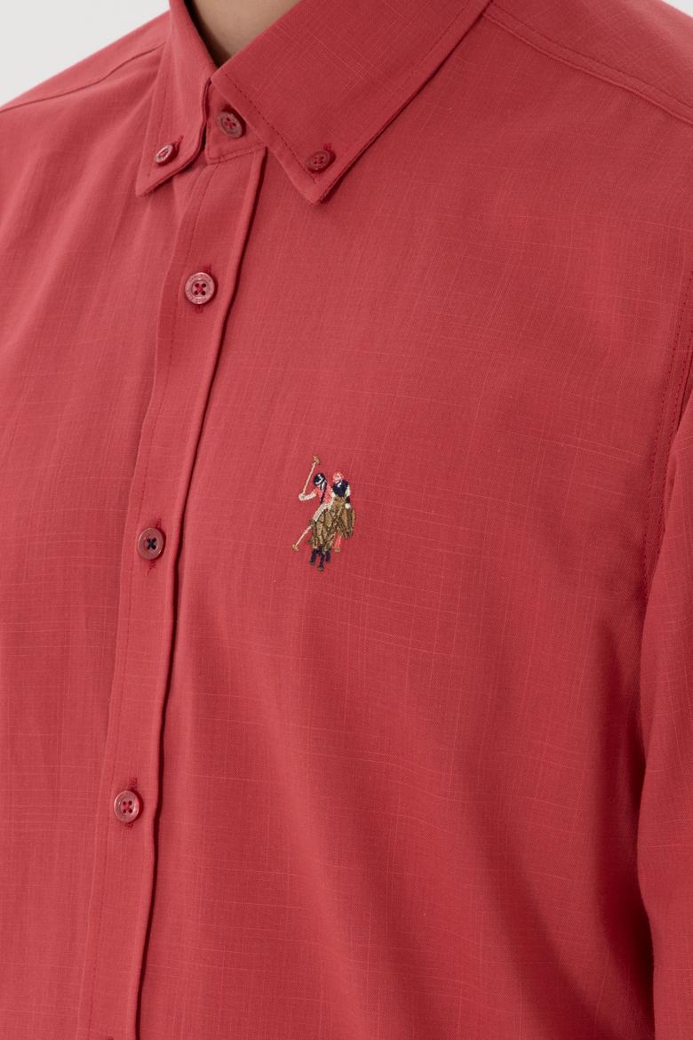 Erkek Vişne Uzun Kollu Basic Gömlek - 50298000078