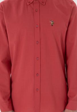 Erkek Vişne Uzun Kollu Basic Gömlek - 50298000078