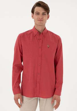 Erkek Vişne Uzun Kollu Basic Gömlek - 50298000078