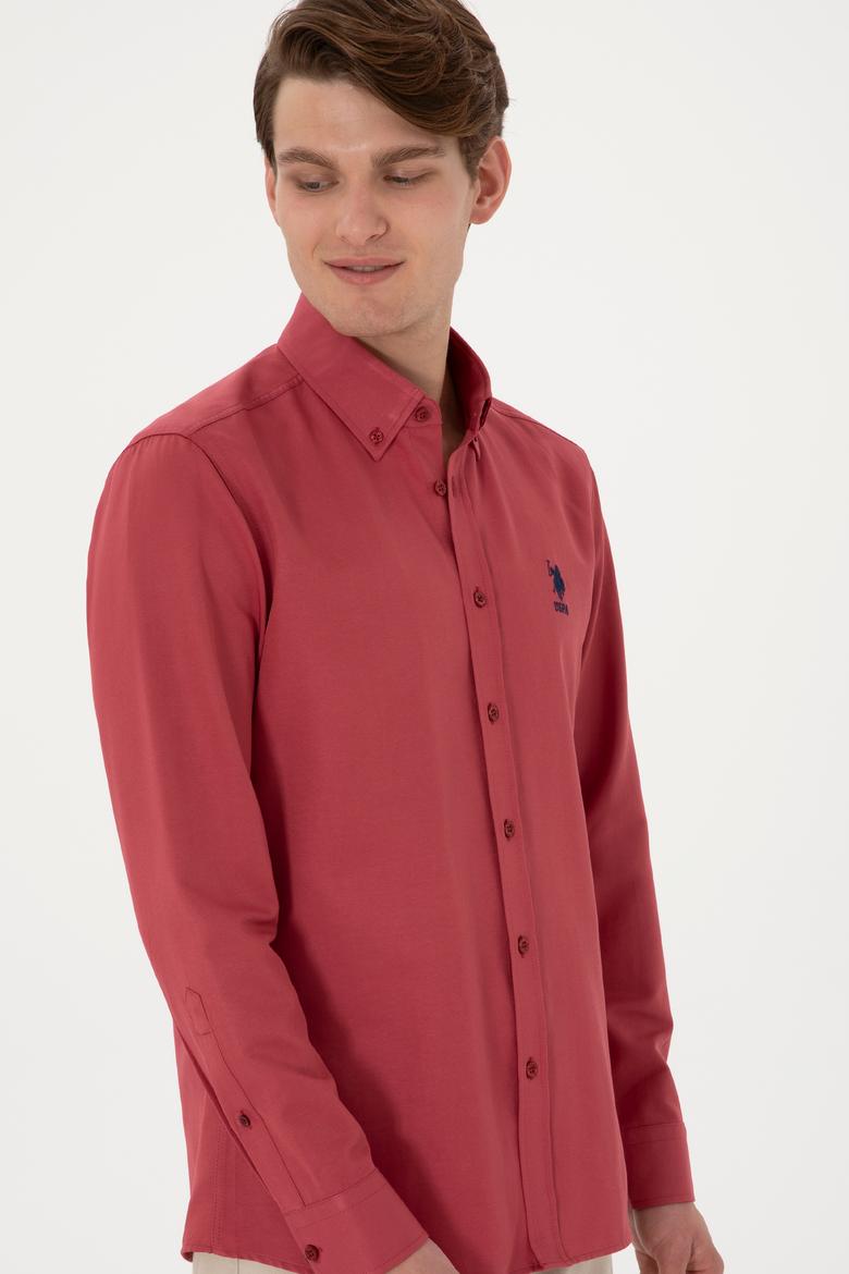 Erkek Vişne Uzun Kollu Basic Gömlek - 50298009078