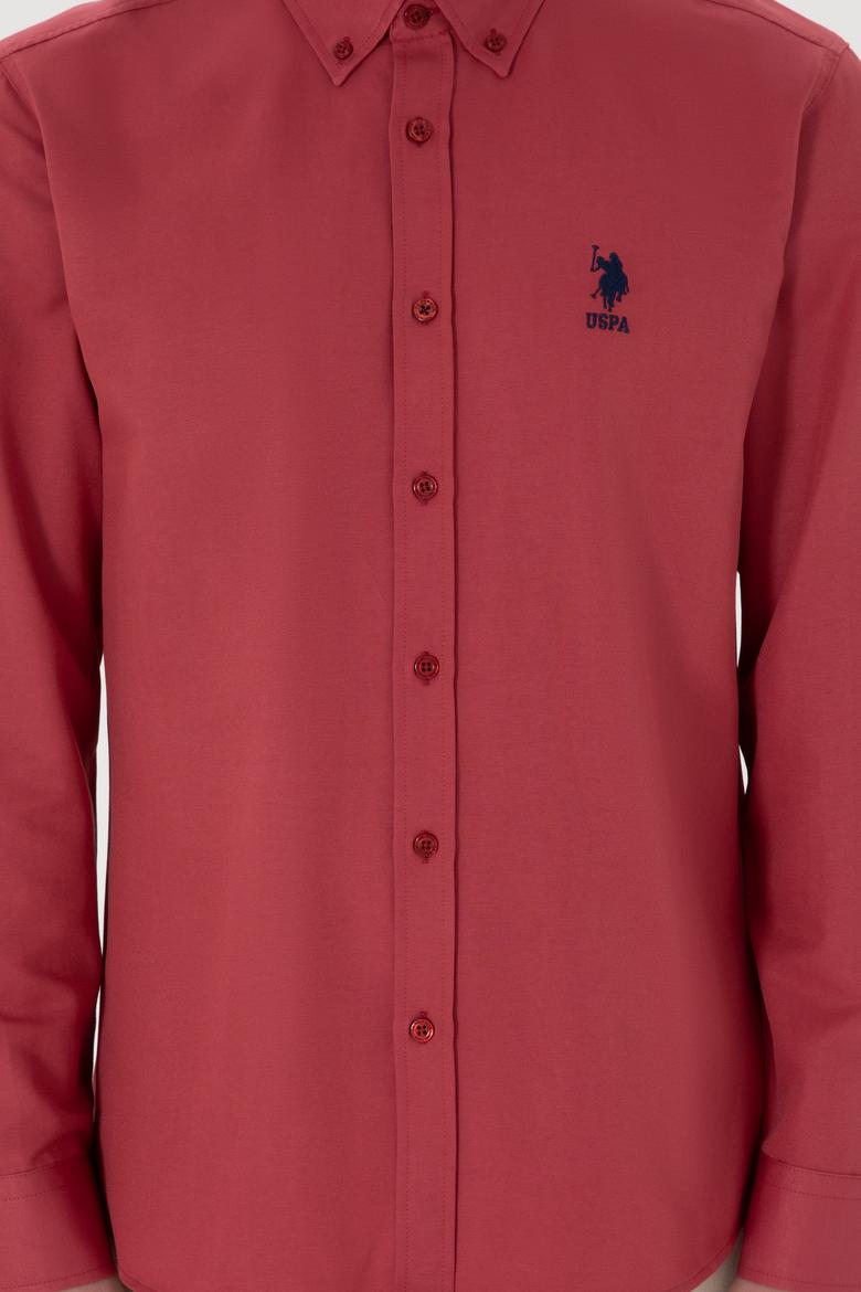 Erkek Vişne Uzun Kollu Basic Gömlek - 50298009078