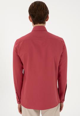 Erkek Vişne Uzun Kollu Basic Gömlek - 50298009078