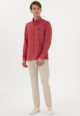 Erkek Vişne Uzun Kollu Basic Gömlek - 50298009078