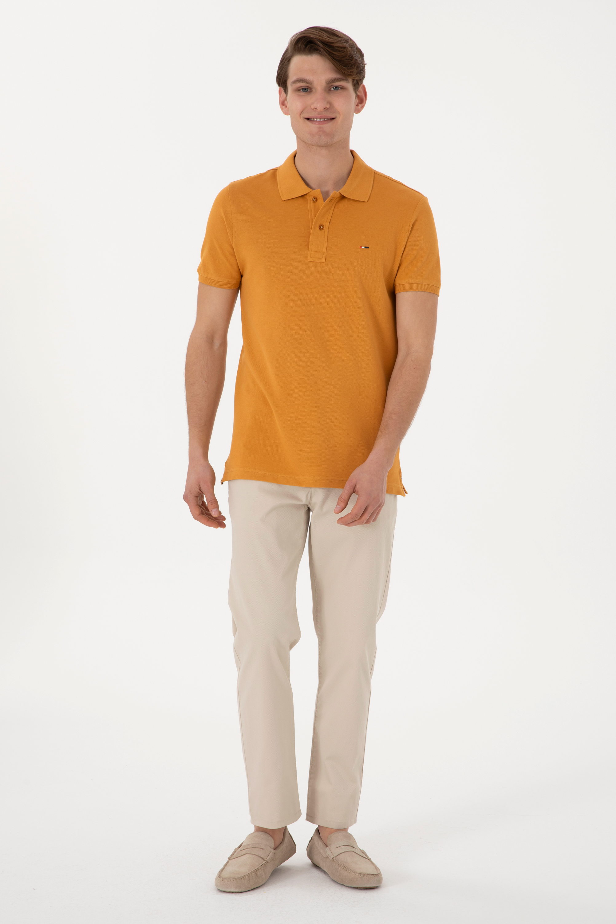 Erkek Slim Fit Taş Kanvas Pantolon