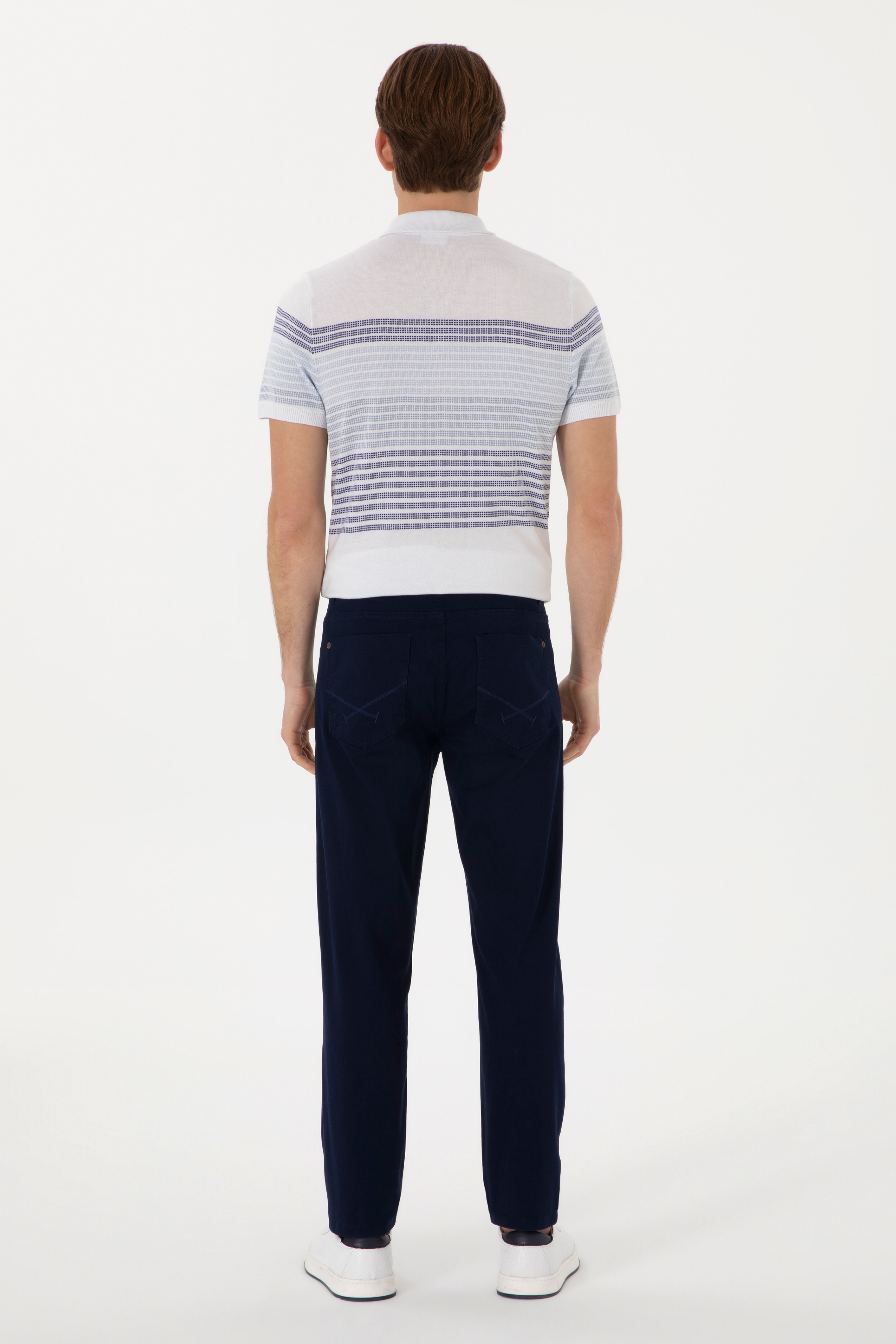 Erkek Slim Fit Lacivert Kanvas Pantolon