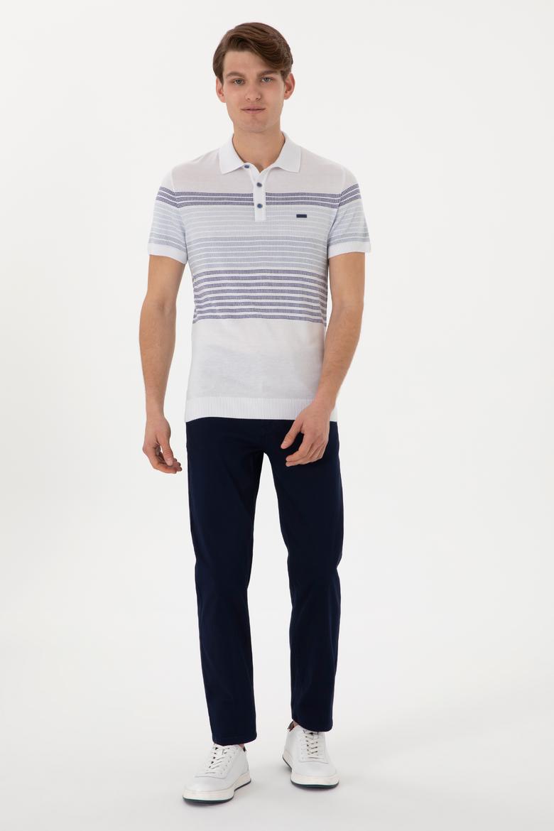 Erkek Slim Fit Lacivert Kanvas Pantolon