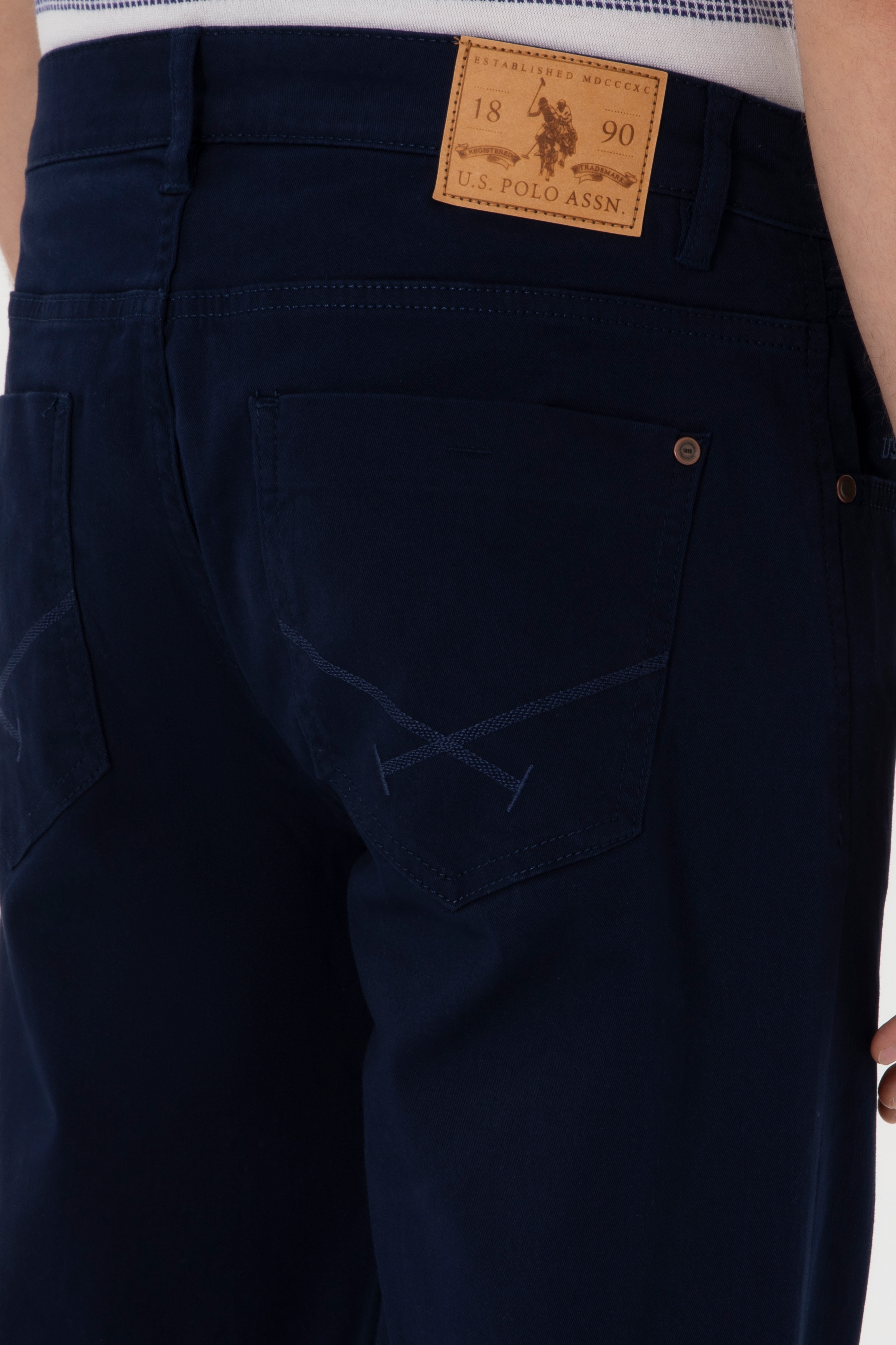 Erkek Slim Fit Lacivert Kanvas Pantolon - Image 6