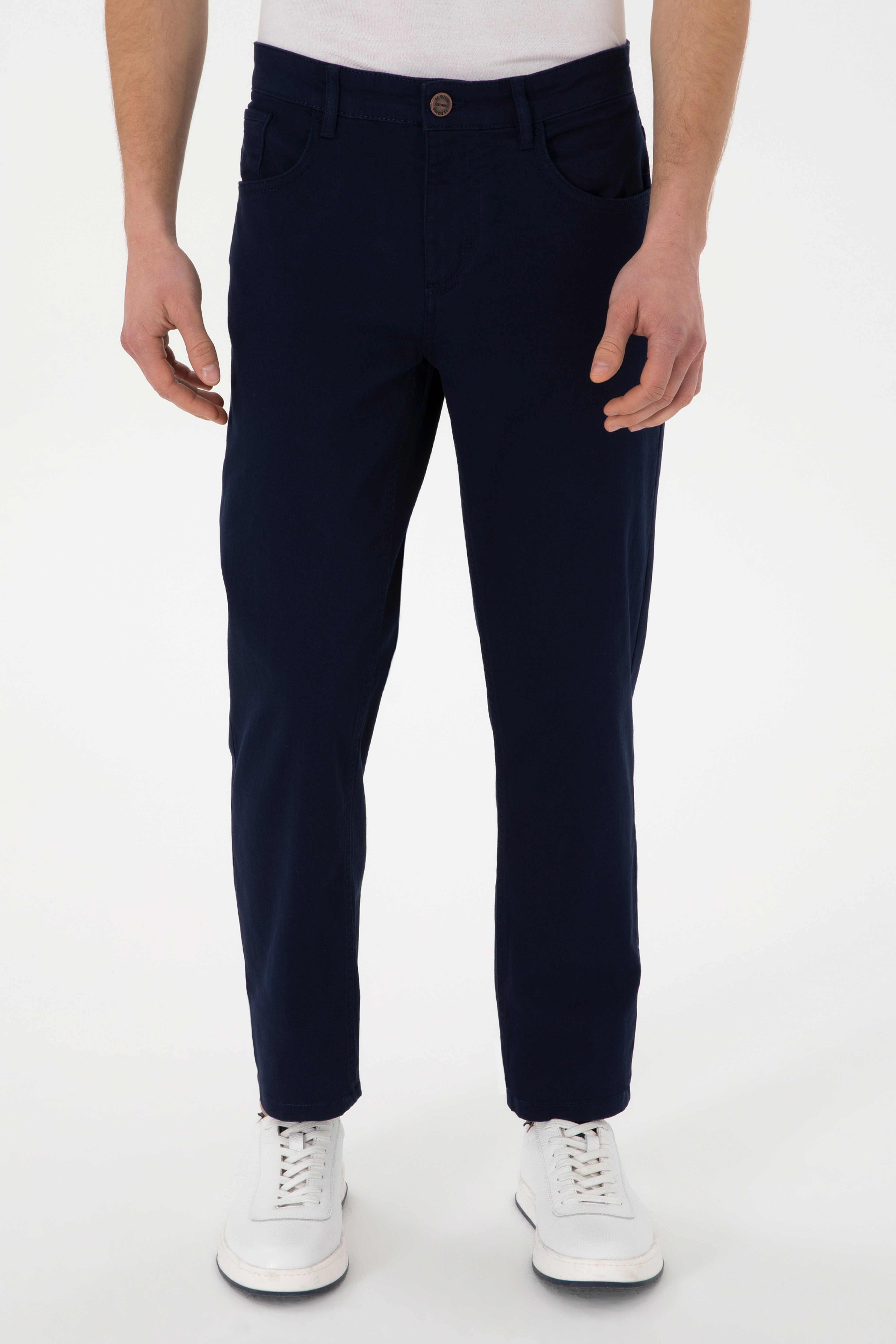 Erkek Slim Fit Lacivert Kanvas Pantolon - Image 2