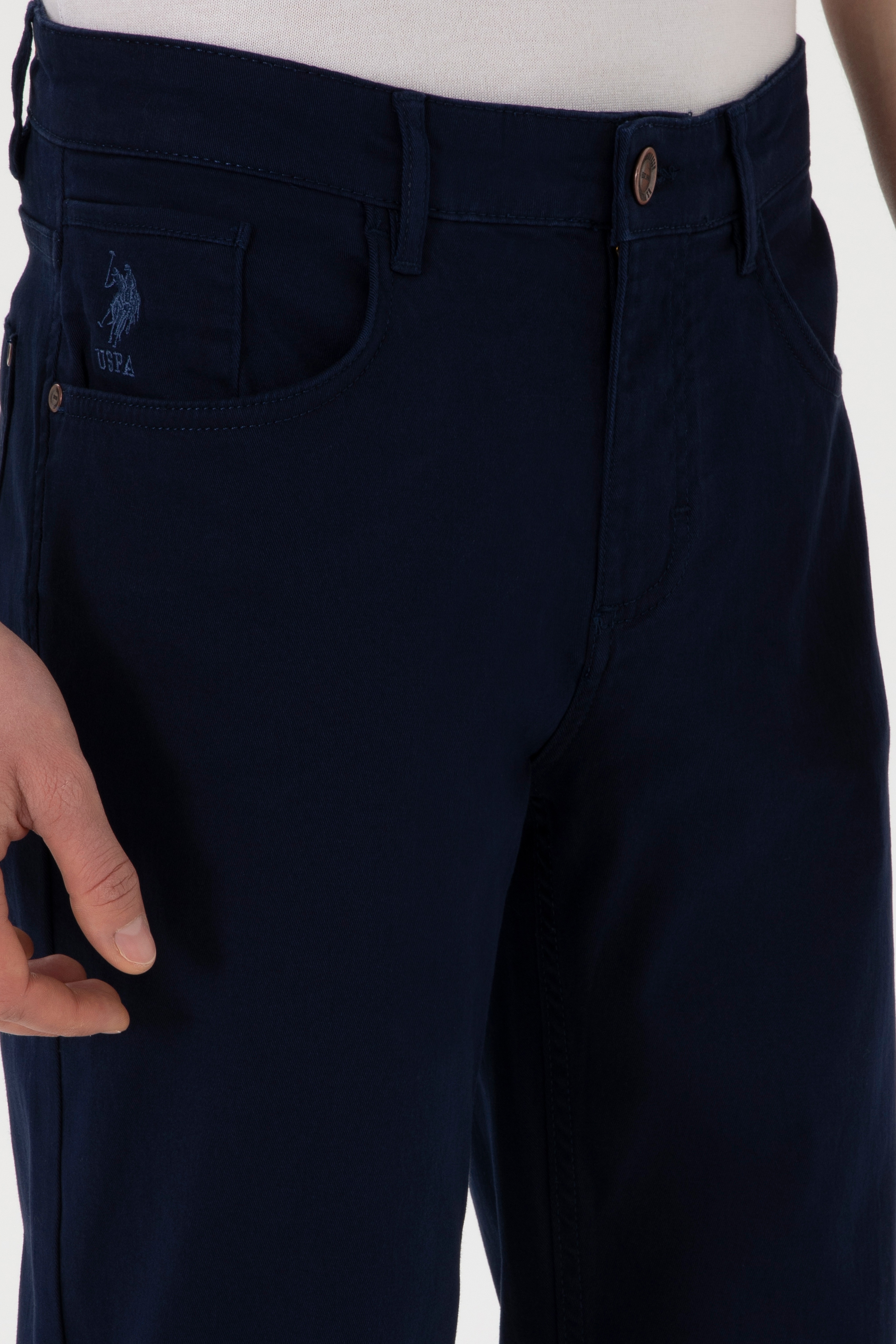 Erkek Slim Fit Lacivert Kanvas Pantolon - Image 5