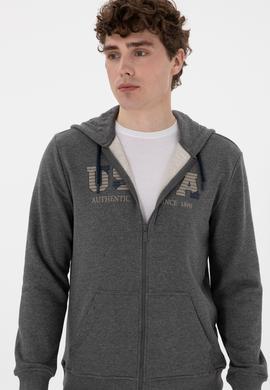 Erkek Antrasit Melanj Örme Hırka - 50277970021