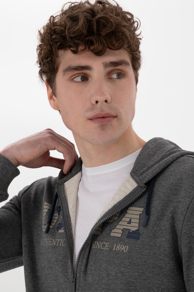 Erkek Antrasit Melanj Örme Hırka - 50277970021