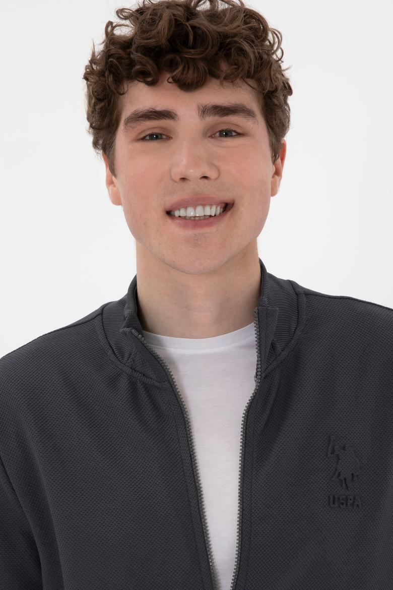 Erkek Antrasit Örme Hırka - 50290747015