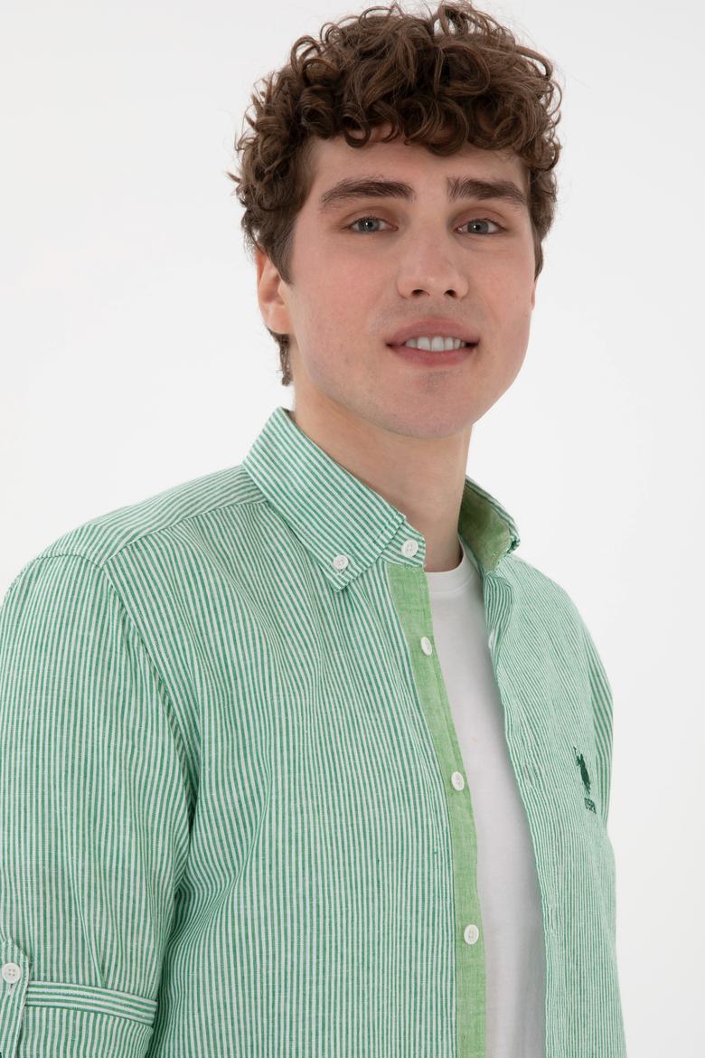 Erkek Yeşil Uzun Kollu Gömlek - 50299807024