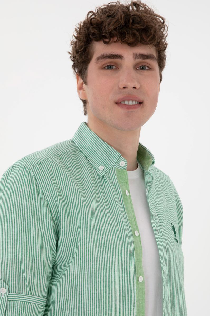 Erkek Yeşil Uzun Kollu Gömlek