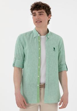 Erkek Yeşil Uzun Kollu Gömlek - 50299807024