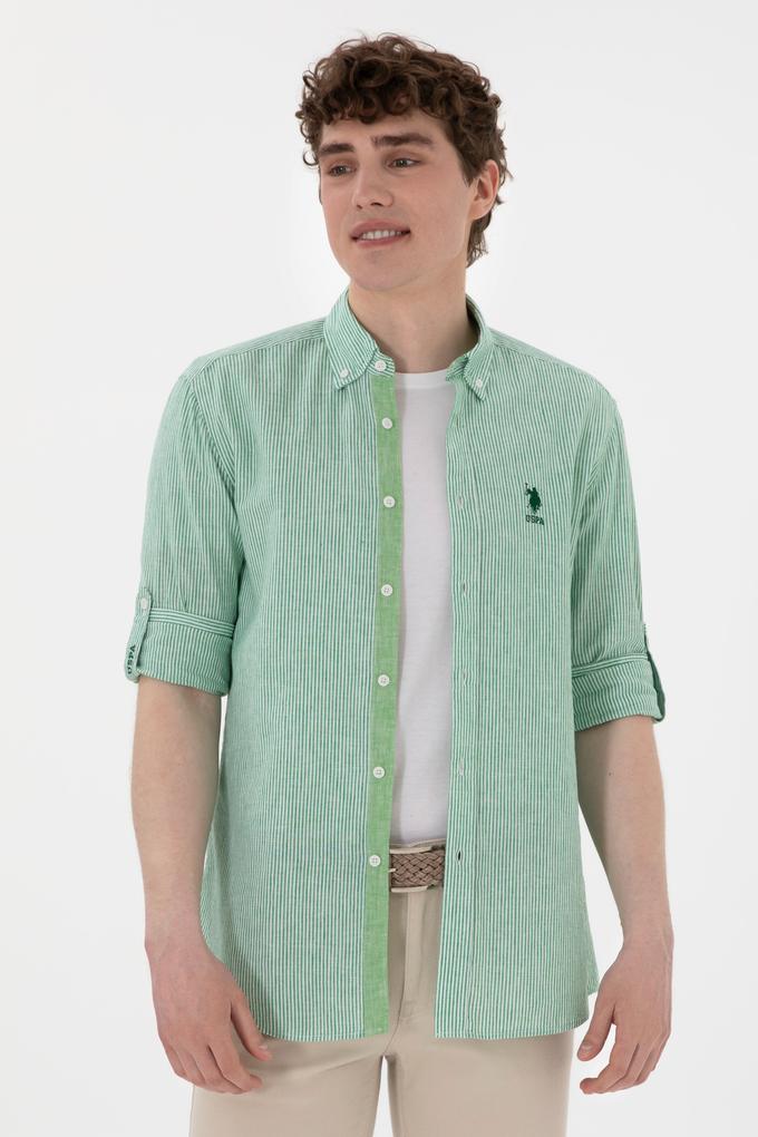 Erkek Yeşil Uzun Kollu Gömlek