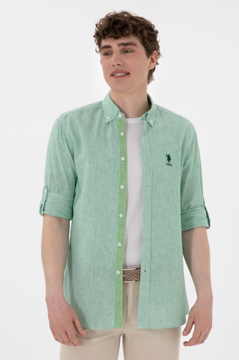 Erkek Yeşil Uzun Kollu Gömlek