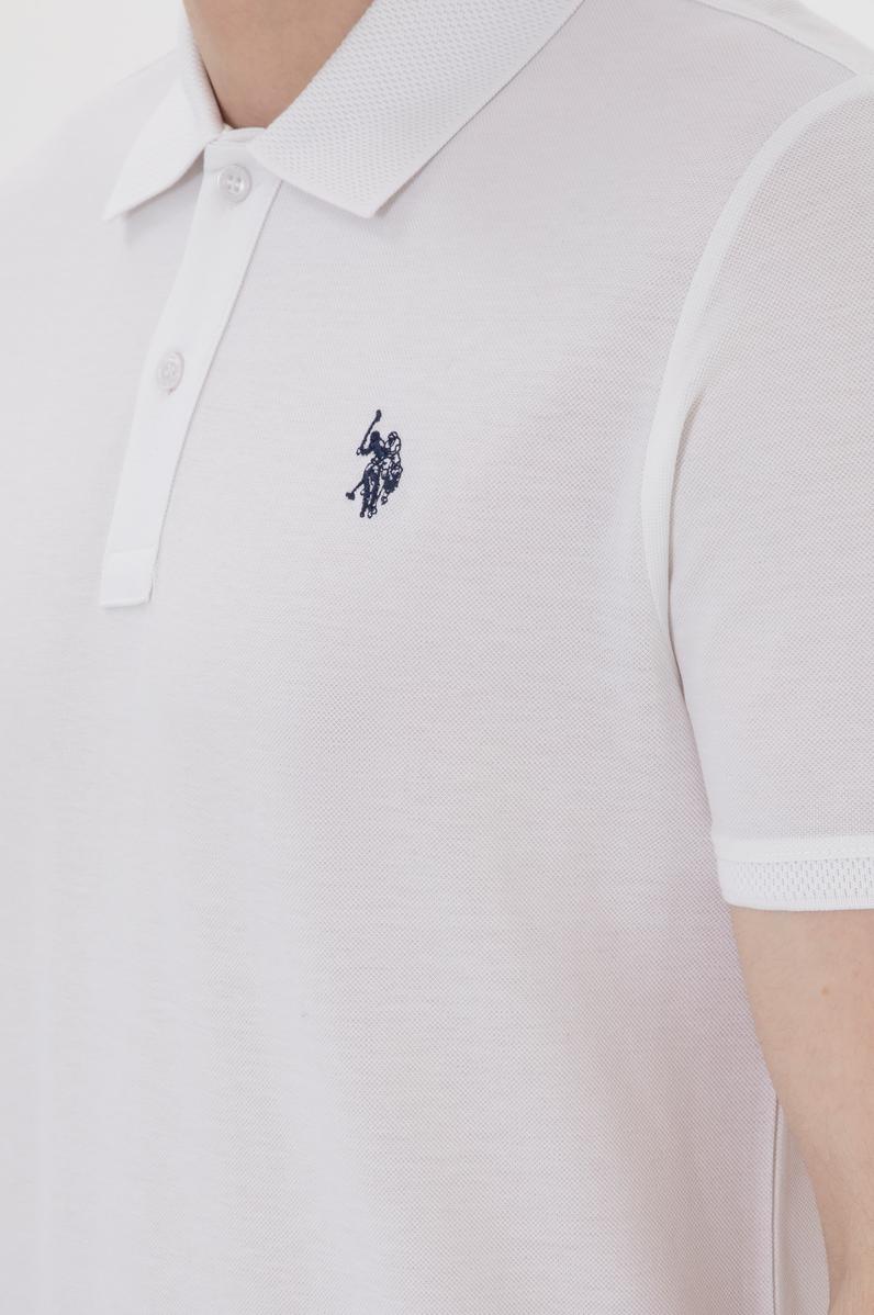 Erkek Regular Fit Polo Yaka Beyaz Basic Tişört