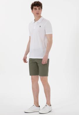 Erkek Regular Fit Polo Yaka Beyaz Basic Tişört - 50298016011