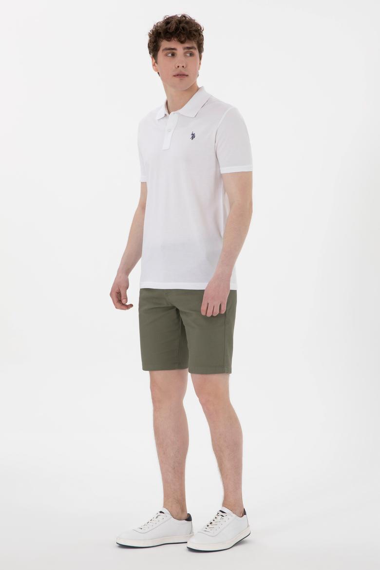 Erkek Regular Fit Polo Yaka Beyaz Basic Tişört - 50298016011