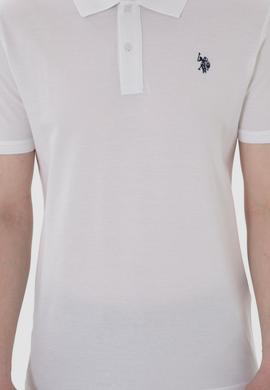 Erkek Regular Fit Polo Yaka Beyaz Basic Tişört - 50298016011