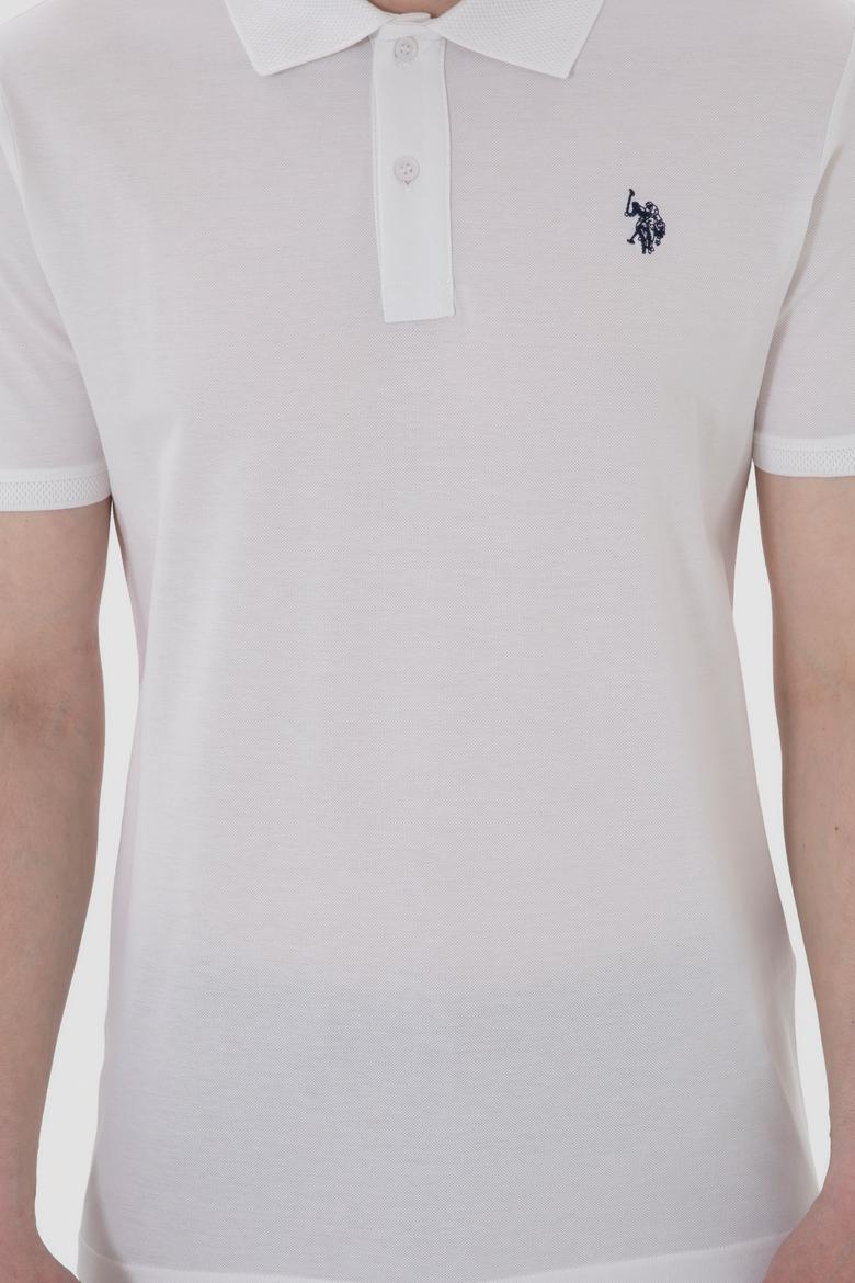 Erkek Regular Fit Polo Yaka Beyaz Basic Tişört - 50298016011
