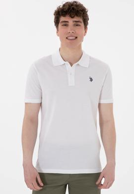 Erkek Regular Fit Polo Yaka Beyaz Basic Tişört - 50298016011