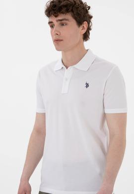 Erkek Regular Fit Polo Yaka Beyaz Basic Tişört - 50298016011