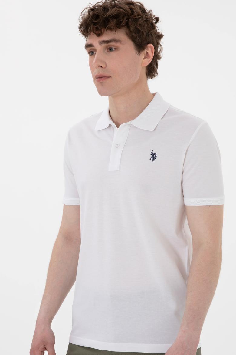 Erkek Regular Fit Polo Yaka Beyaz Basic Tişört - 50298016011