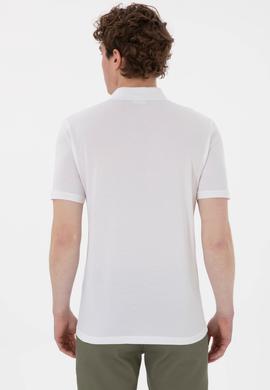 Erkek Regular Fit Polo Yaka Beyaz Basic Tişört - 50298016011