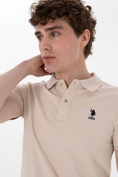 Erkek Slim Fit Polo Yaka Taş Basic Tişört
