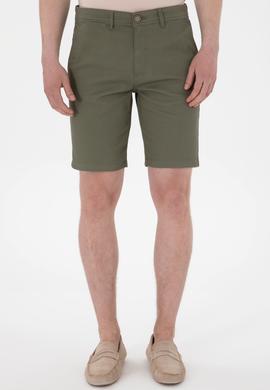 Erkek Koyu Haki Dokuma Şort - 50299172199