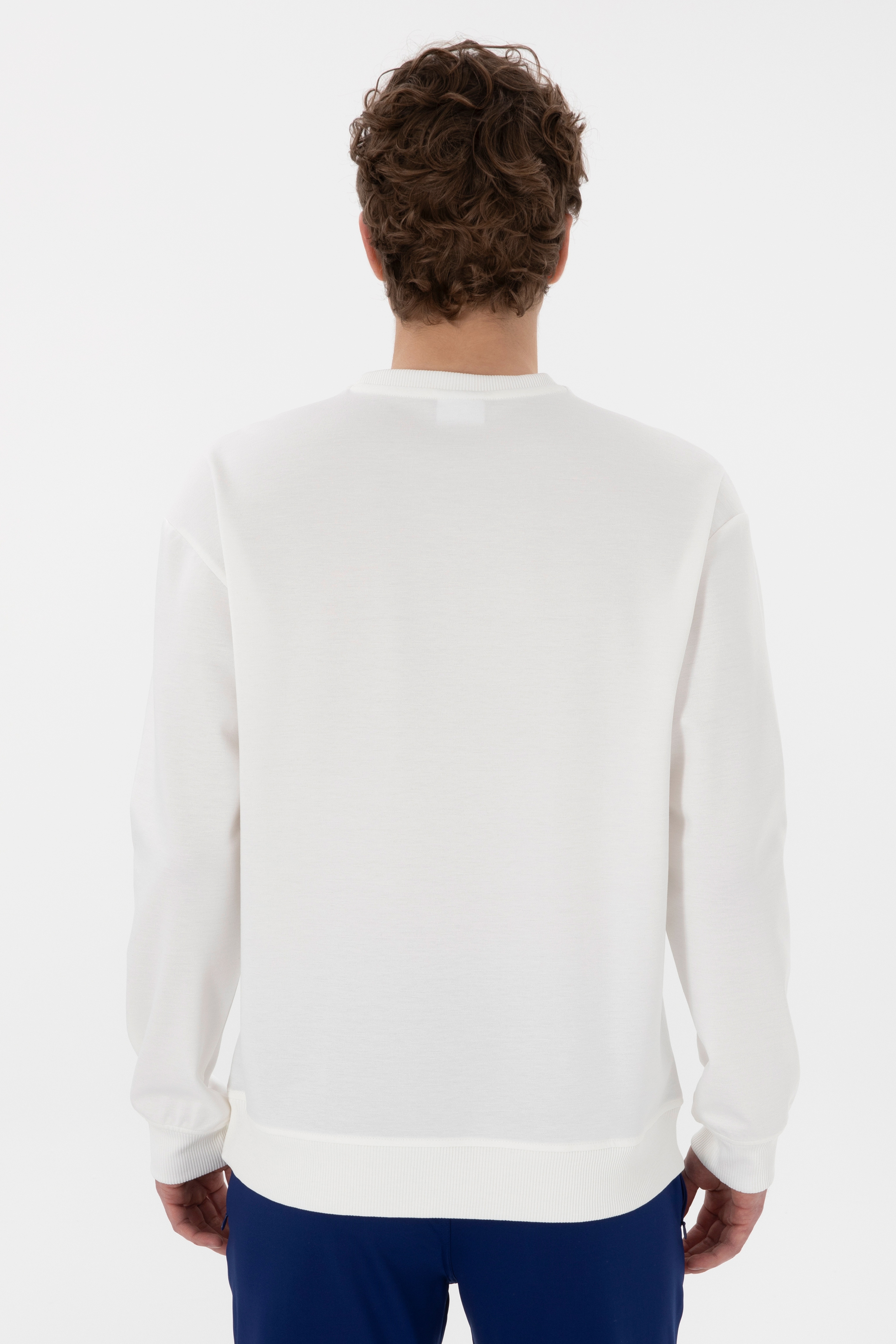 Erkek Beyaz Sweatshirt