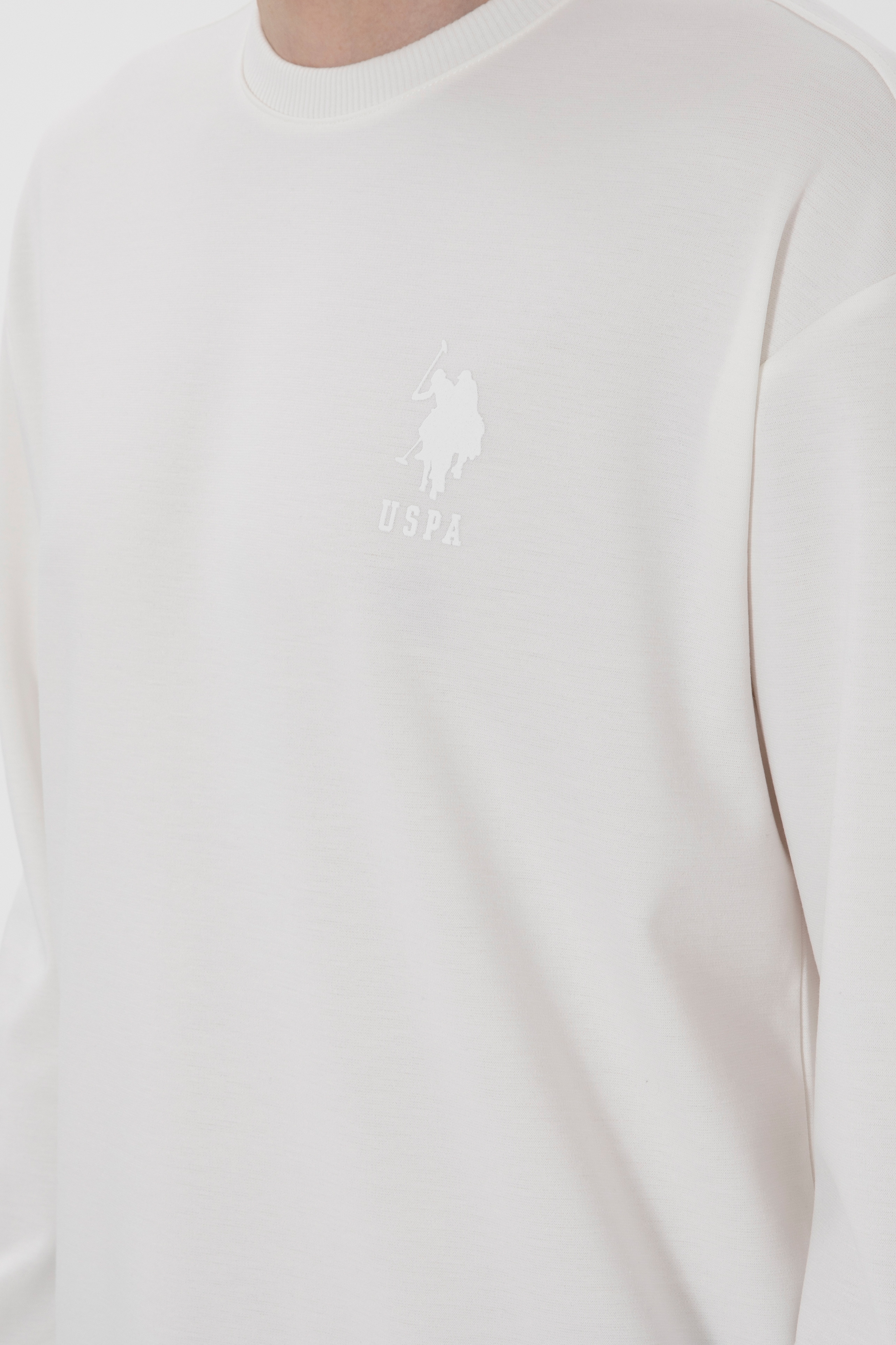 Erkek Beyaz Sweatshirt - Image 7