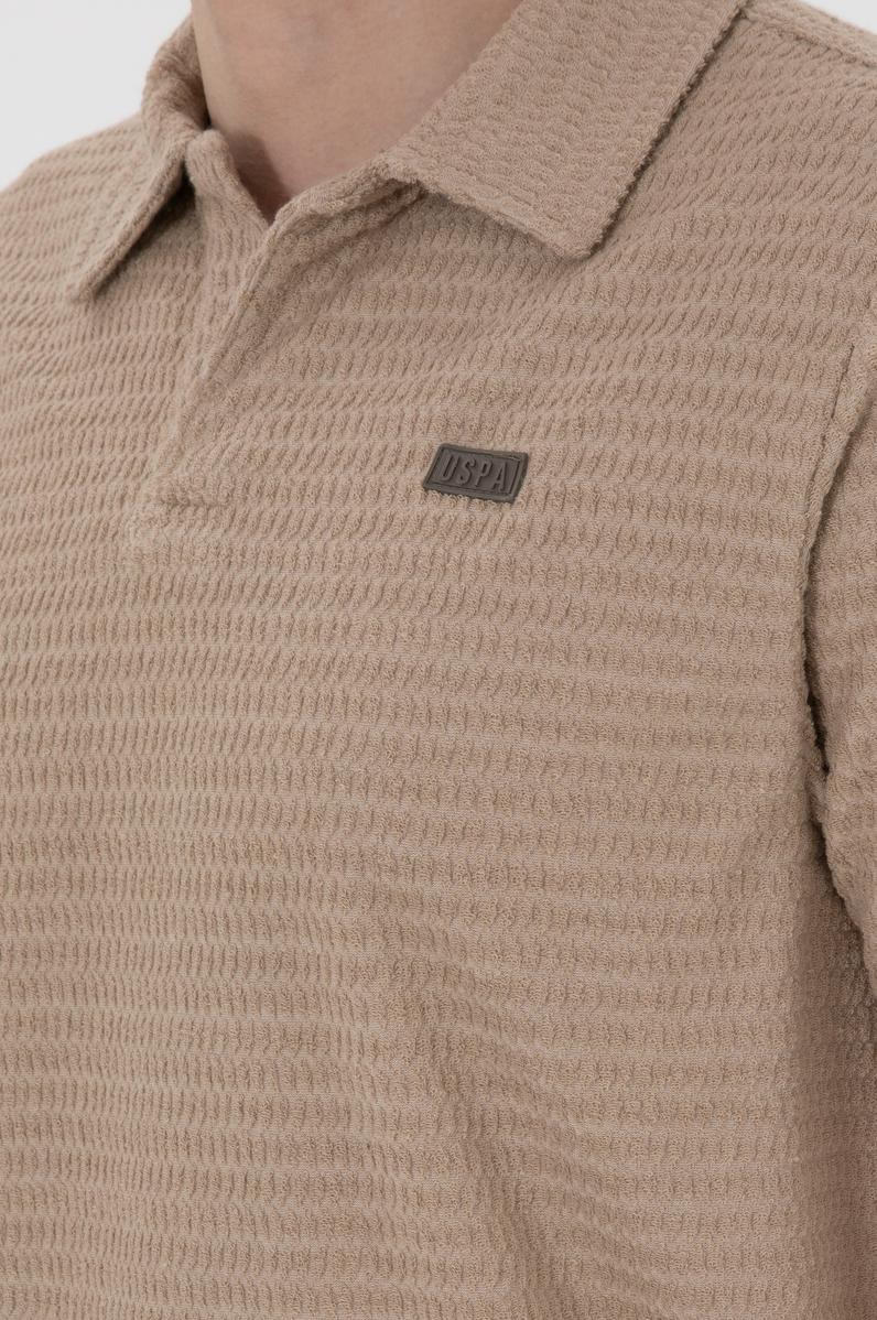 Erkek Regular Fit Polo Yaka Bej Tişört