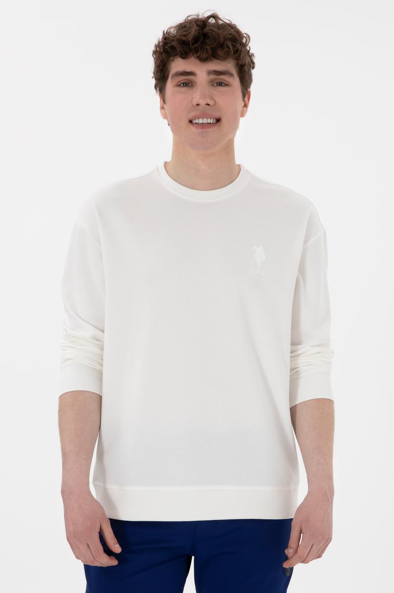 Erkek Beyaz Sweatshirt