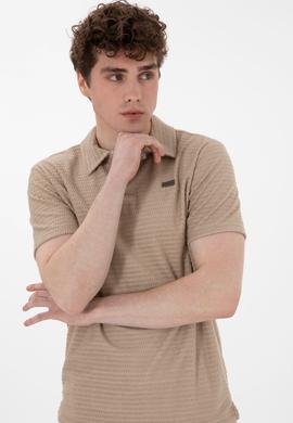 Erkek Regular Fit Polo Yaka Bej Tişört - 50299989019