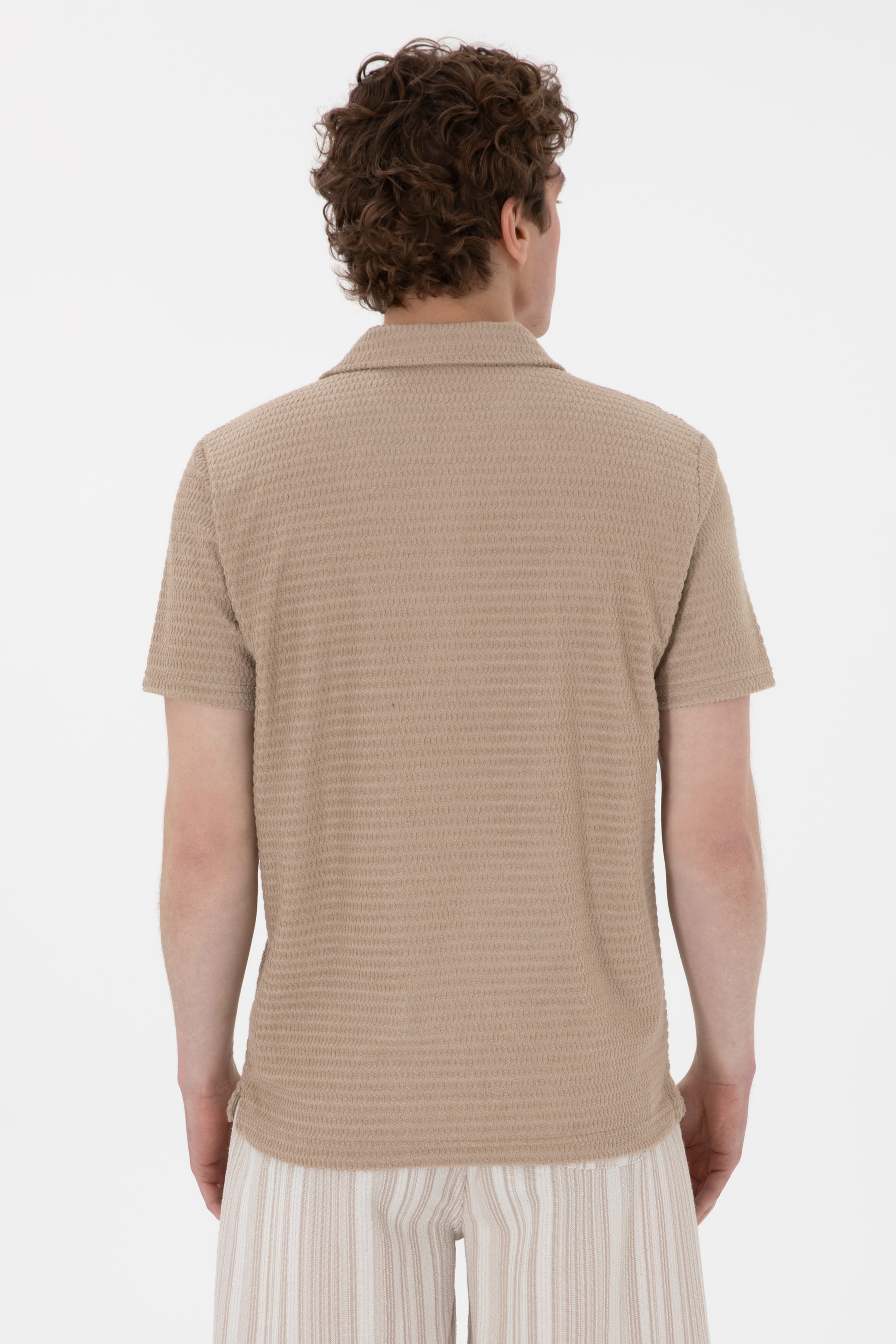 Erkek Regular Fit Polo Yaka Bej Tişört