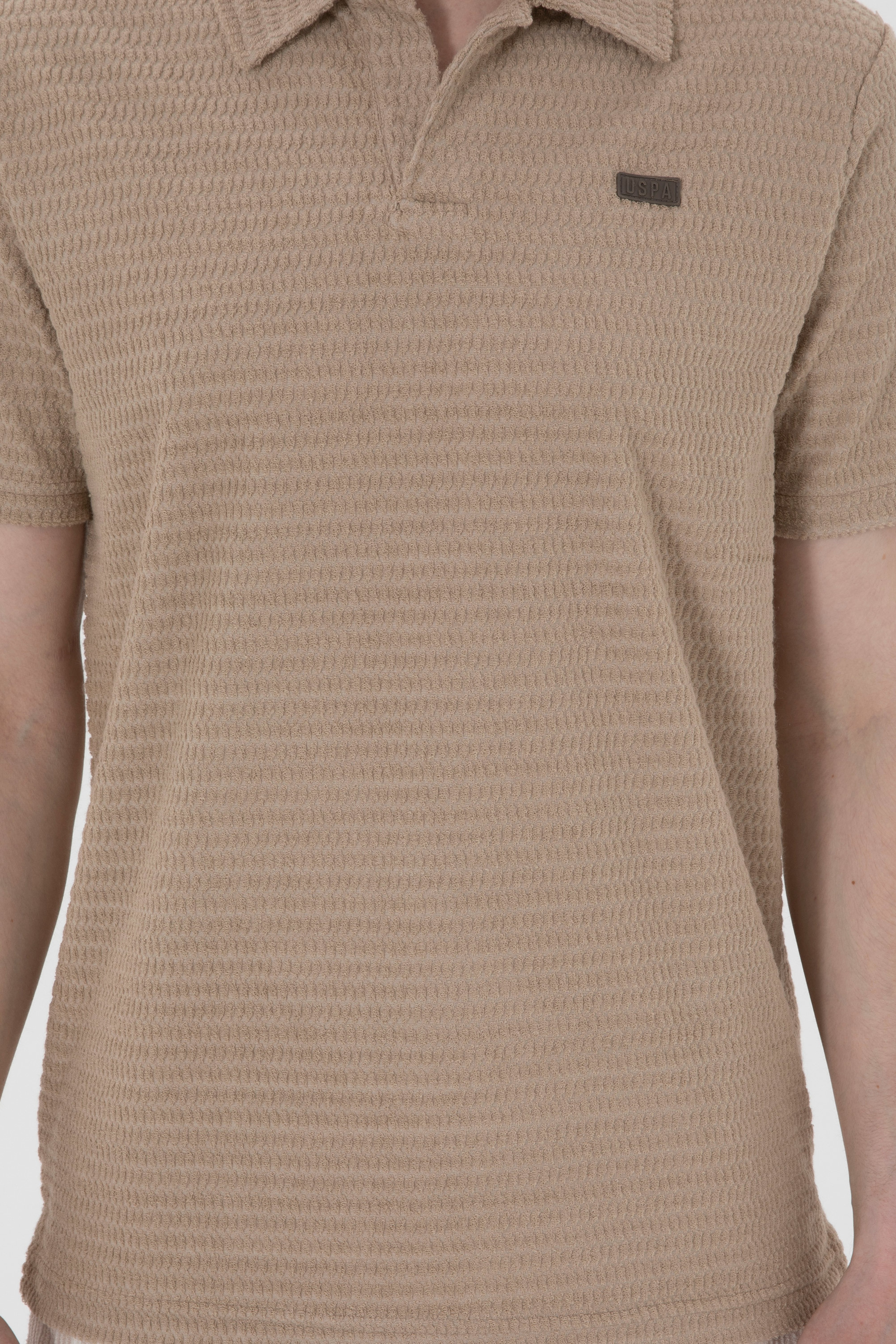 Erkek Regular Fit Polo Yaka Bej Tişört