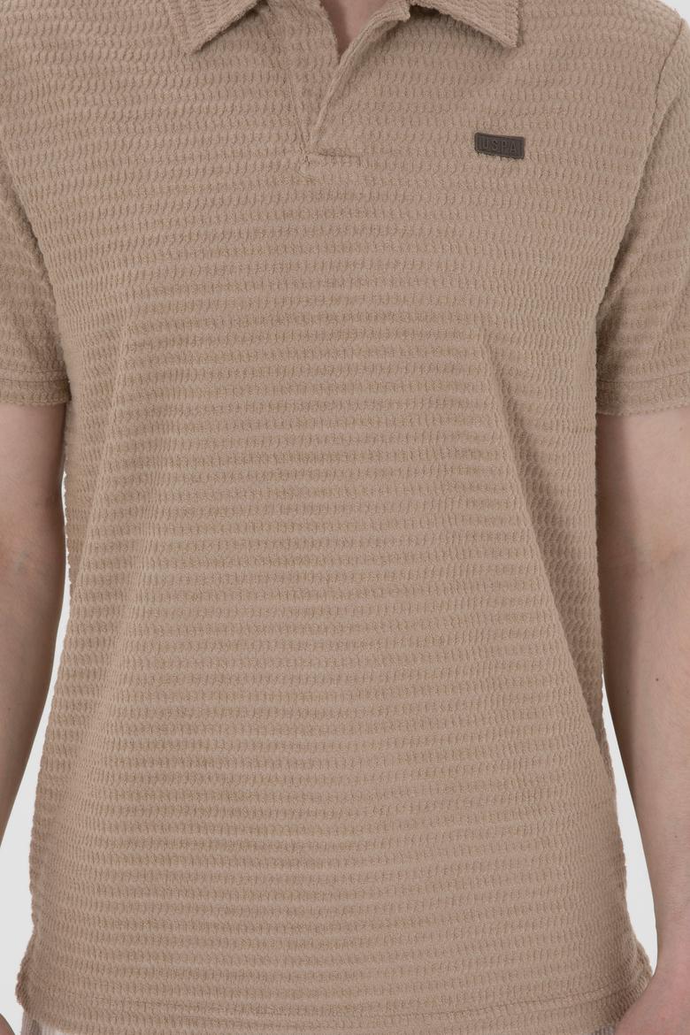 Erkek Regular Fit Polo Yaka Bej Tişört - 50299989019