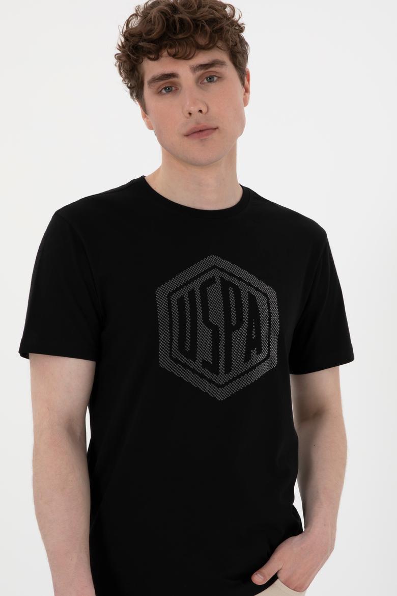 Erkek Regular Fit Bisiklet Yaka Siyah Tişört - 50300382006