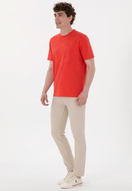 Erkek Regular Fit Bisiklet Yaka Kırmızı Tişört - 50300382046