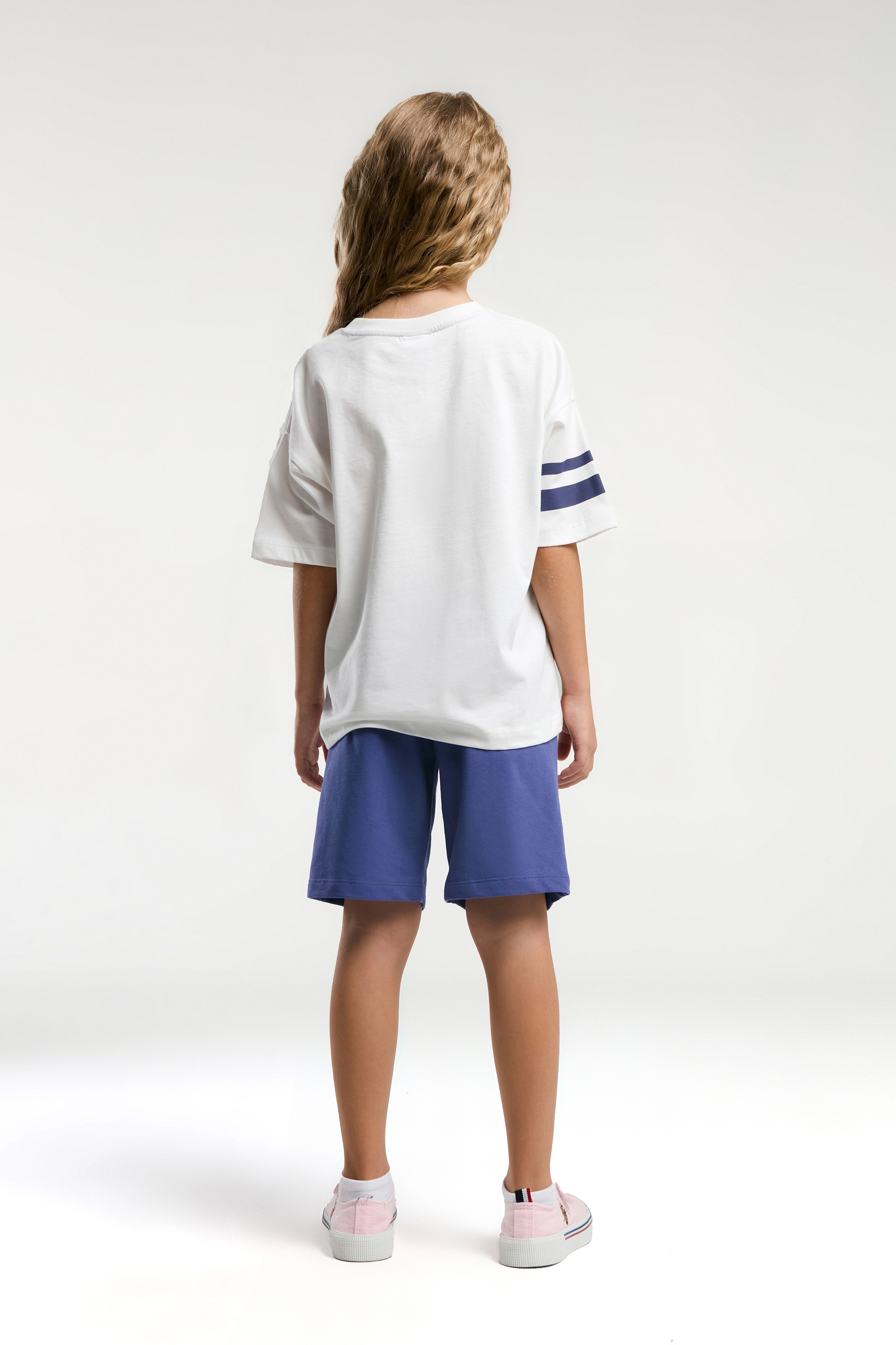 Kız Çocuk Mor Şortlu Pijama Takımı - Image 4