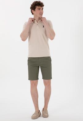 Erkek Koyu Haki Dokuma Şort - 50299172199
