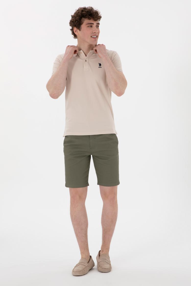 Erkek Koyu Haki Dokuma Şort - 50299172199