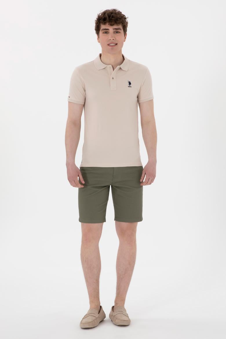 Erkek Koyu Haki Dokuma Şort