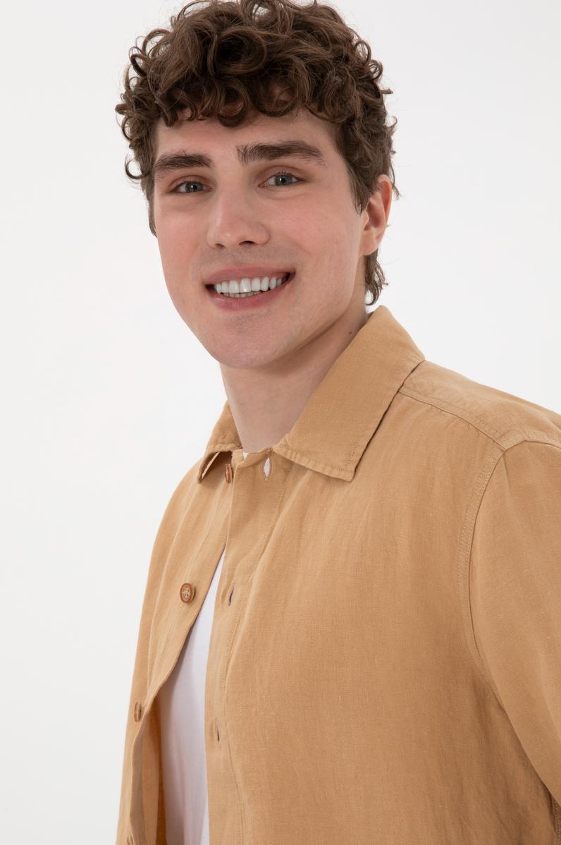 Erkek Camel Uzun Kollu Gömlek