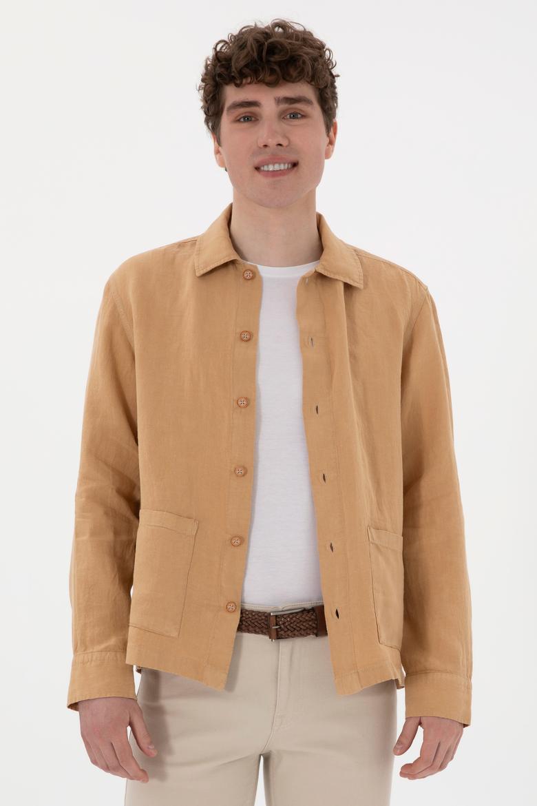 Erkek Camel Uzun Kollu Gömlek