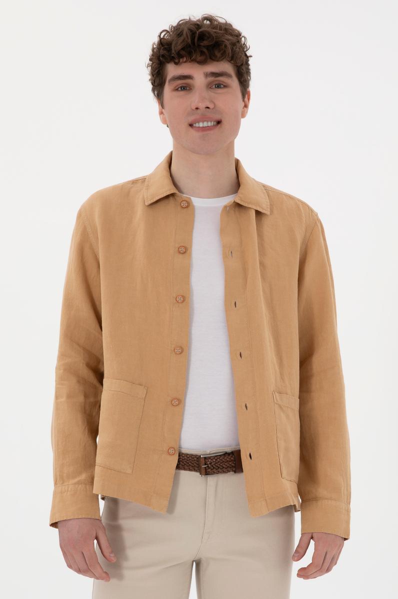 Erkek Camel Uzun Kollu Gömlek